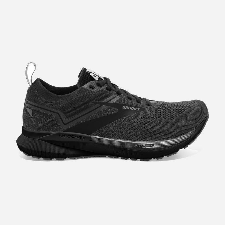 Tenis Brooks Correr Ricochet 3 Lightweight Hombre Zapatillas En Asfalto - Negros / Negros / Grises (